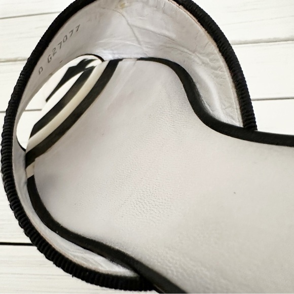 Chanel CC Logo Stripe Black and White Mules Slip On Sandals 39.5 - Picture 10 of 13